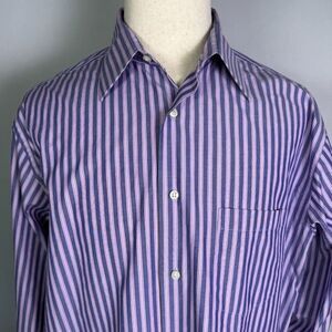 Saks Fifth Avenue Black Label XXL Long Sleeve Button Down Purple Striped 2/$50